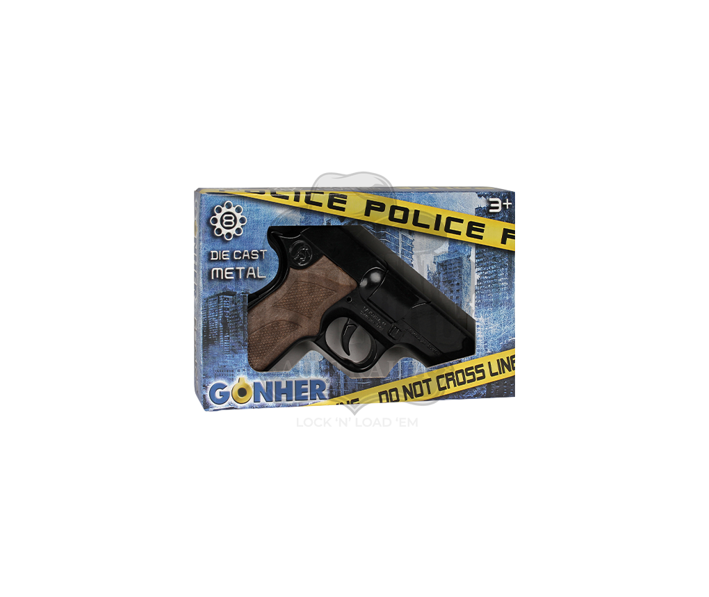 Gonher - Police Pistol - Colt Govt. 1911 Astra 8-Shot - Diecast Metal - Brown/Black with Box