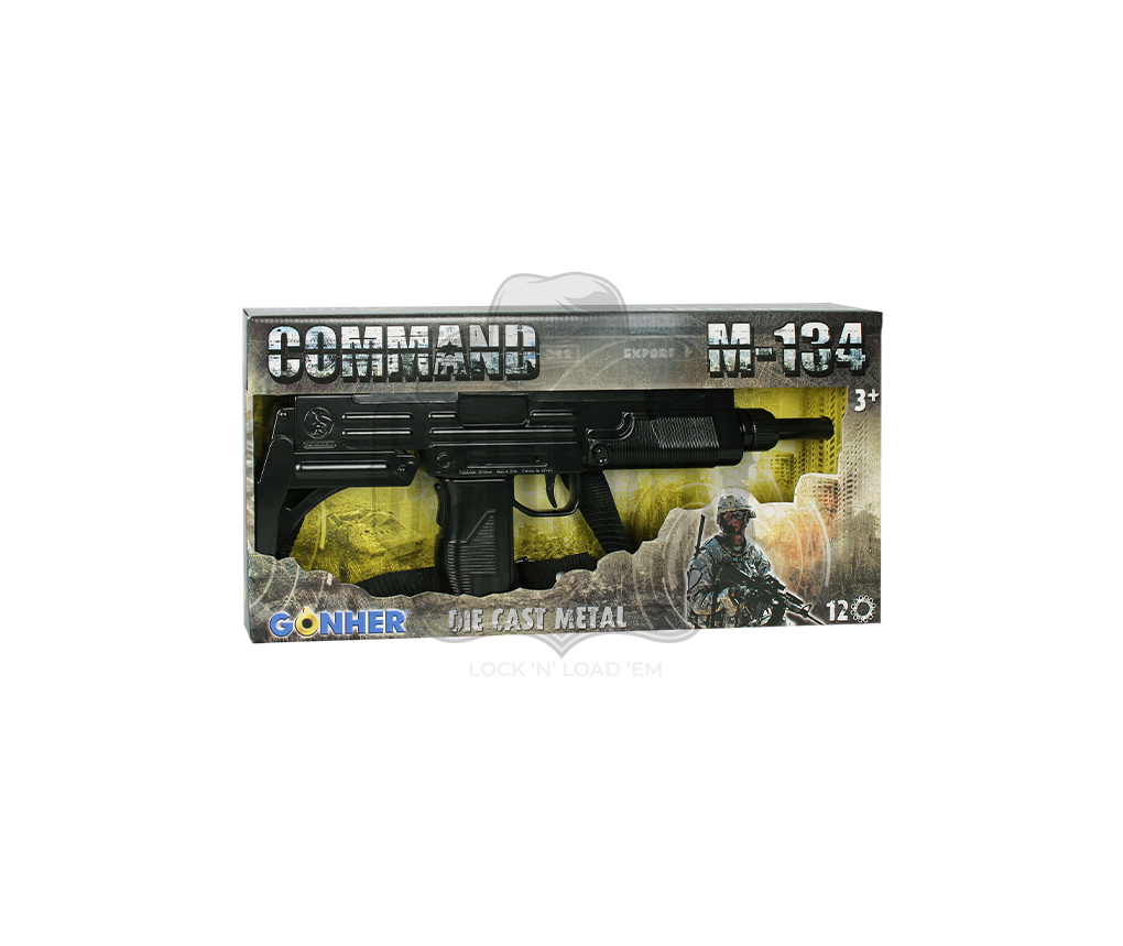 Gonher - Diecast UZI Machine Gun - 12-Shot - Black