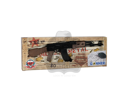 Gonher - Diecast AK-47 Rifle Blk/Brown 8 shots