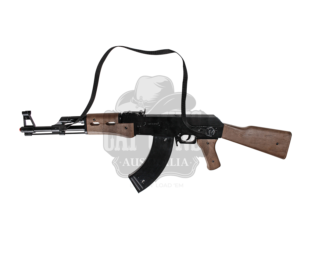Gonher - Diecast AK-47 Rifle Blk/Brown 8 shots