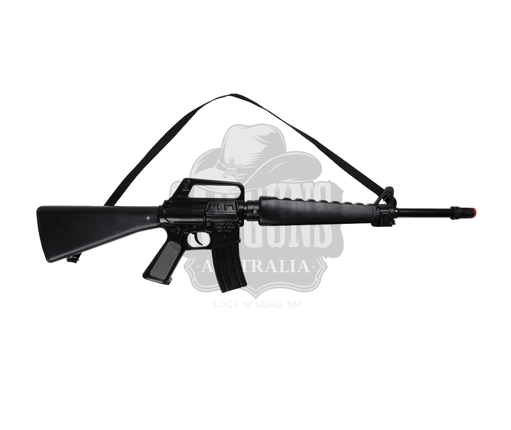 Cap Gun Asult Rifle Gonher - M16 Assault Rifle - Diecast Metal - 8-Shot - 72 cm - All Black ...