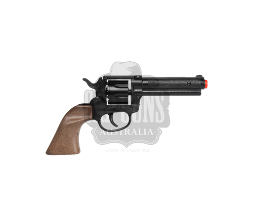 Gonher - Cowboy Revolver - Diecast Metal - 8-Shots - Brown/Black with Box