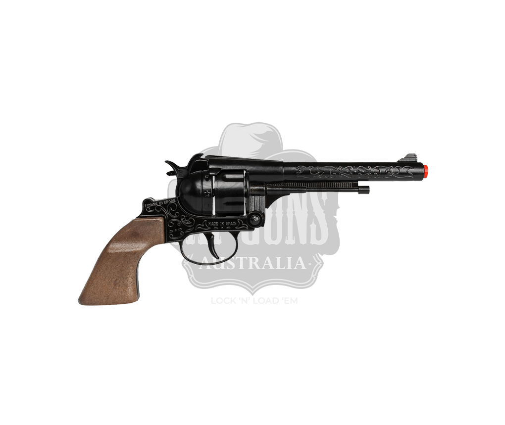 Gonher - Cowboy Revolver - Diecast Colt Navy 1851 - 12-Shots - Brown/Black with Box