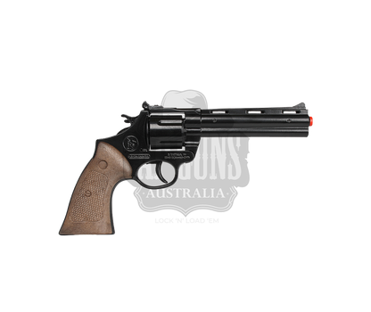 Gonher - Police Revolver - Diecast Metal - Colt Python 6" Brown/Black with Box