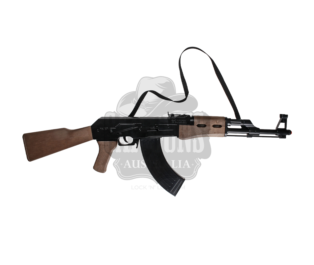 Gonher - Diecast AK-47 Rifle Blk/Brown 8 shots