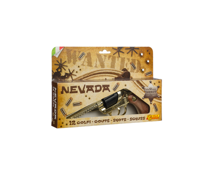 Villa Giocattoli S.R.L - Western Revolver - Nevada Gun Gold - 12-Shot with Box