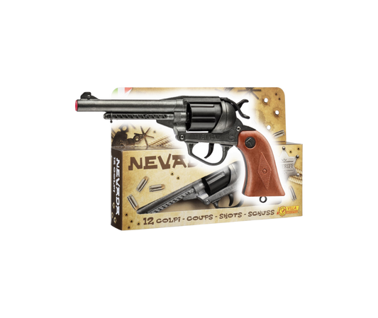 Villa Giocattoli S.R.L - Western Revolver - Nevada Gun Old Metal - 12-Shot with Box