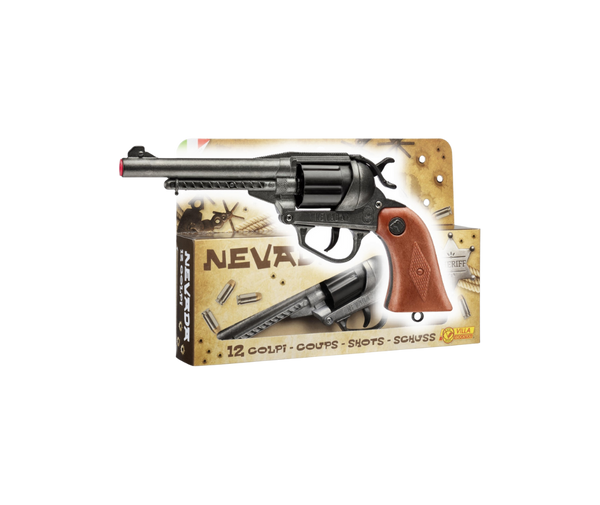 Villa Giocattoli S.R.L - Western Revolver - Nevada Gun Old Metal - 12-Shot with Box