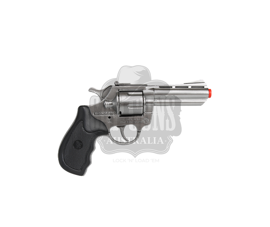 Gonher - Police Python 4" Colt Revolver Colt Cobra - 8-Shot - Diecast Metal - Black/Nickel with Box