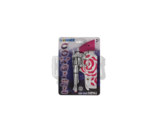 Gonher - Cowgirl - Single revolver metal, holster (No belt) - 8 shot - 17 cm