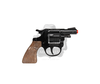Gonher - Police Revolver -  8-Shots - Diecast Metal - Brown/Black with Box