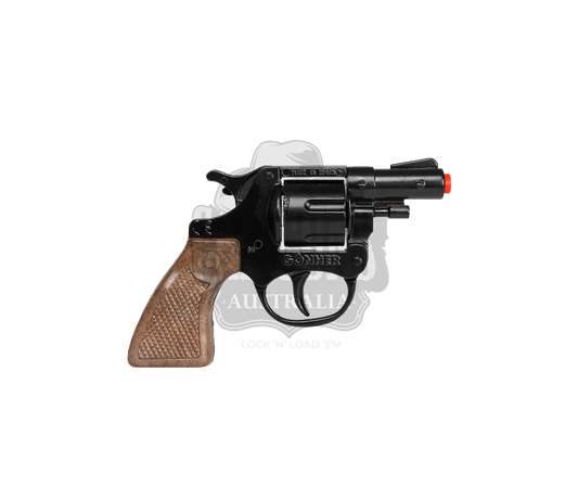 Gonher - Police Revolver -  8-Shots - Diecast Metal - Brown/Black with Box