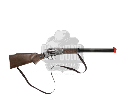Gonher - Cowboy Rifle 8-Shots - Diecast Metal - Brown/Nickel accent with Box