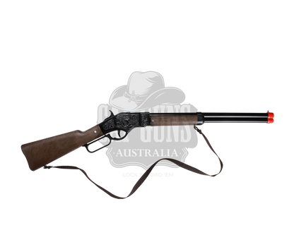 Gonher - Cowboy Winchester Rifle - 8-Shot - 69.5 cm - Diecast Metal - Brown/Black accent and lever action with Box