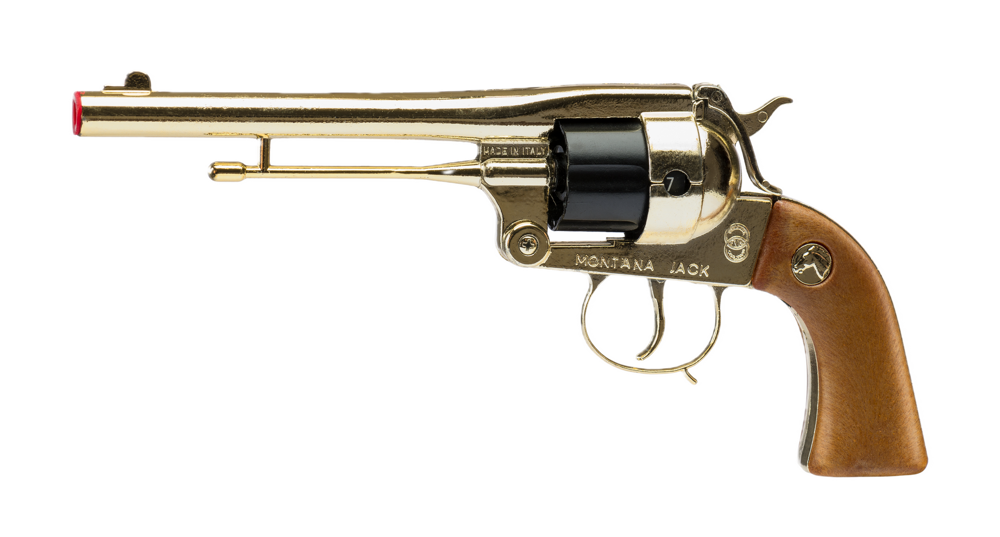 Montana Gold Toy Cap Gun Western-style toy cap gun with gold finish